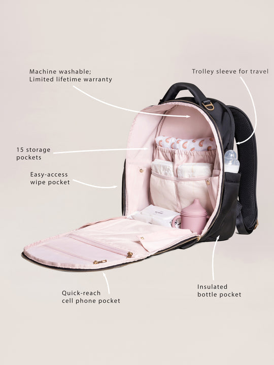 Modern Backpack Diaper Bag - Black main image 0