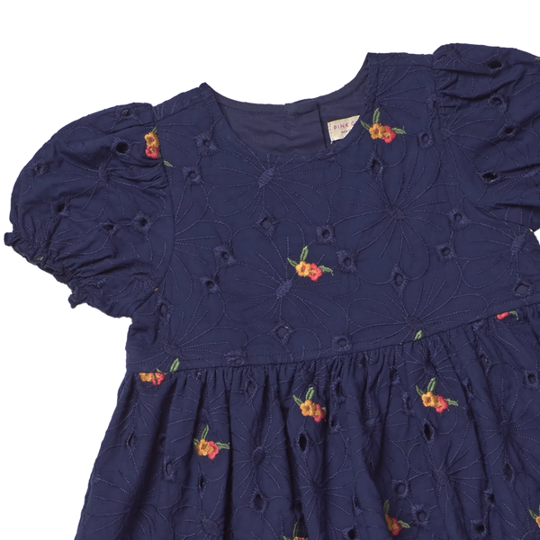 Girls Eliza Dress- Eyelet Embroidery