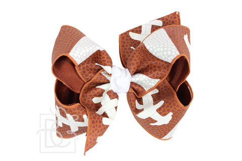 Football Print Huge Hair Bow