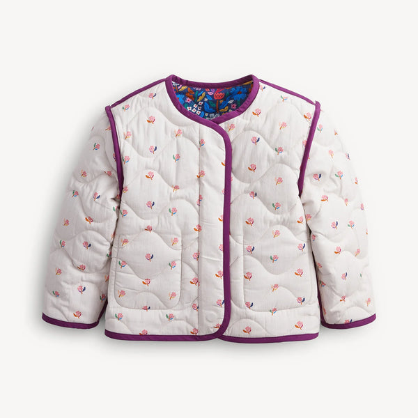 Astrid Quilted Cotton Woven Magnetic Reversible Jacket