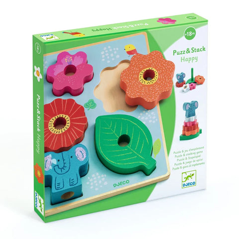Puzzle & Stack Happy Wooden Puzzle