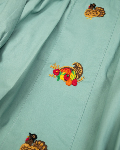 Turkey Embroidered Sage Green Dress