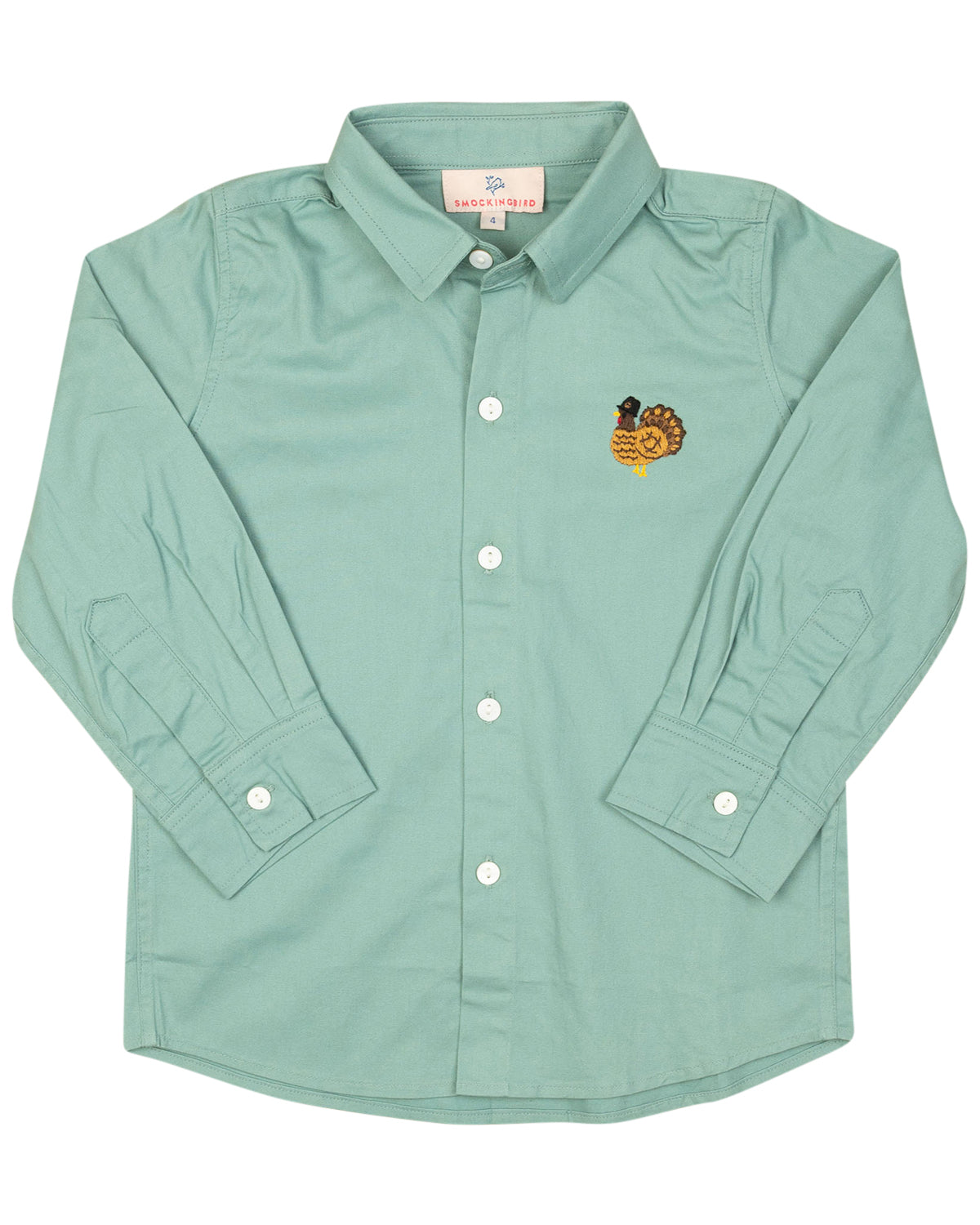 Turkey Embroidered Sage Green Shirt
