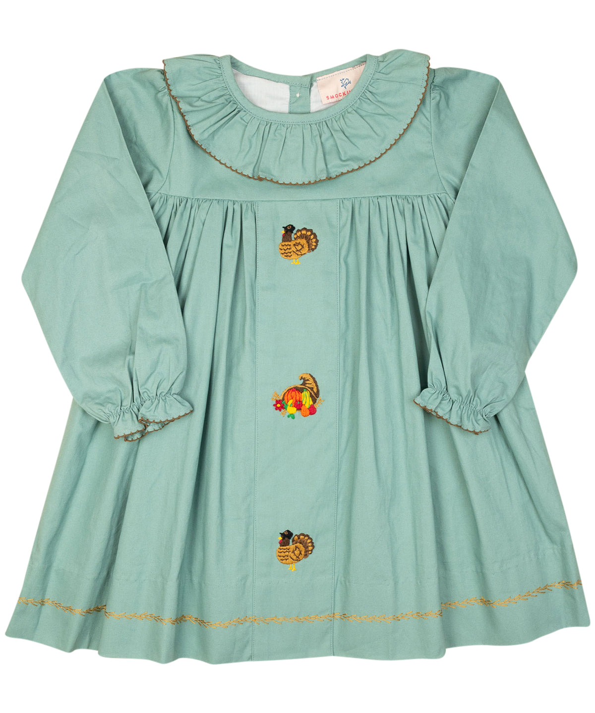 Turkey Embroidered Sage Green Dress