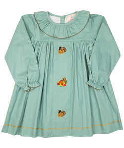 Turkey Embroidered Sage Green Dress