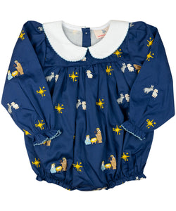 Nativity Embroidered Navy Bubble