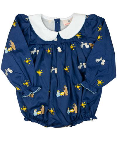 Nativity Embroidered Navy Bubble