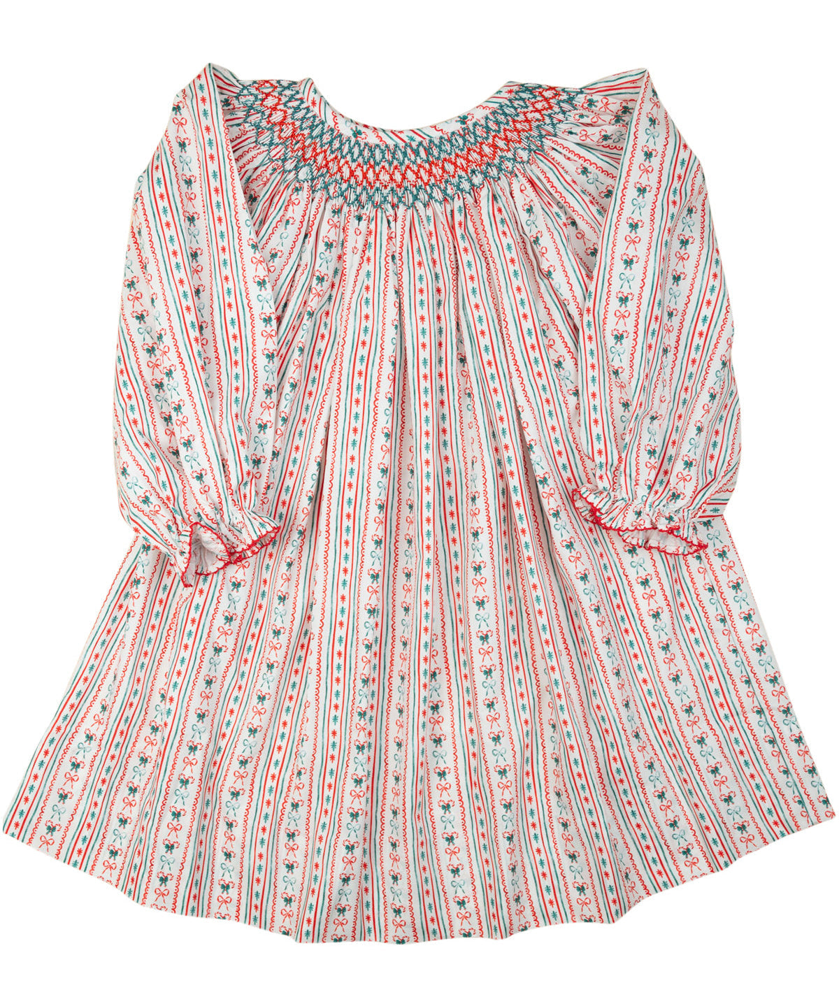 Vintage Candy Cane Smocked Dress