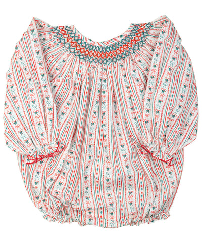 Vintage Candy Cane Smocked Bubble