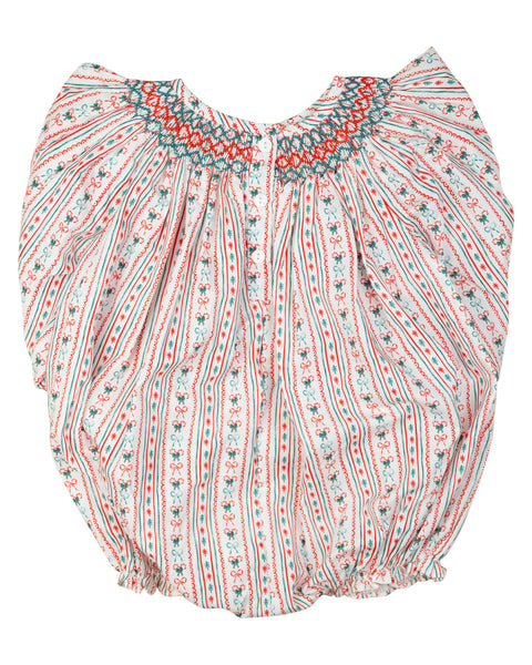 Vintage Candy Cane Smocked Bubble
