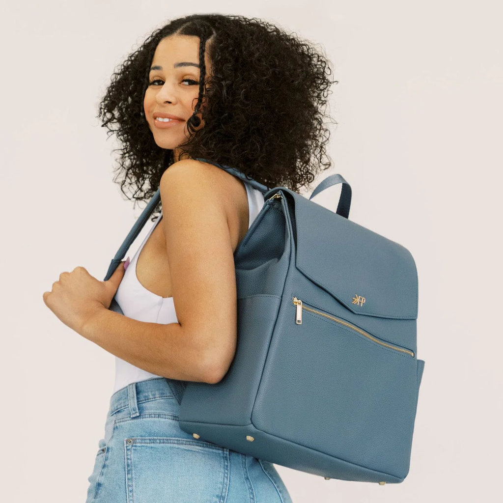 Dusty Blue Classic Diaper Bag II Cheeky Baby Boutique Rome