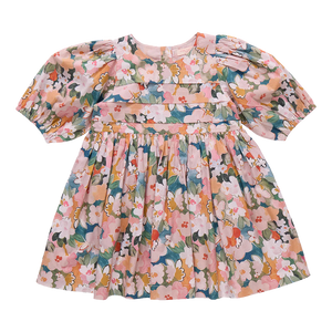 Girls Evelyn Dress- Watercolor Floral