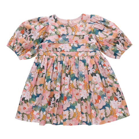 Girls Evelyn Dress- Watercolor Floral