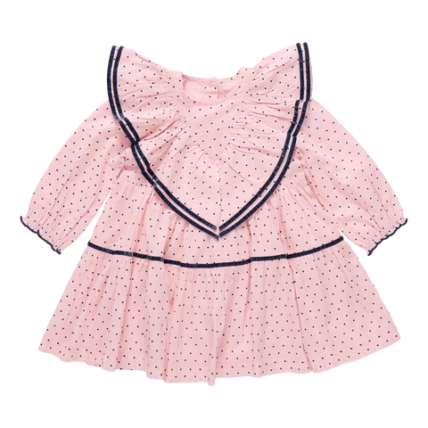 Girls Raphaela Dress-  Strawberry Cream Polka Dot