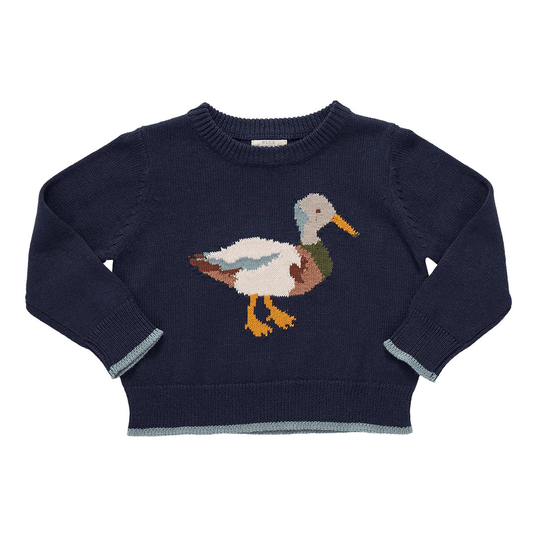 Boys Oliver Sweater- Navy Mallard