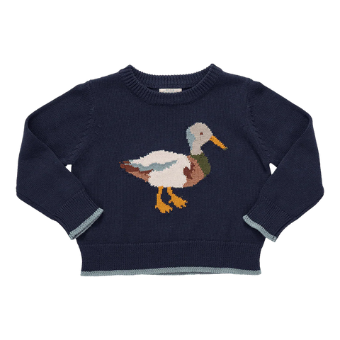 Boys Oliver Sweater- Navy Mallard