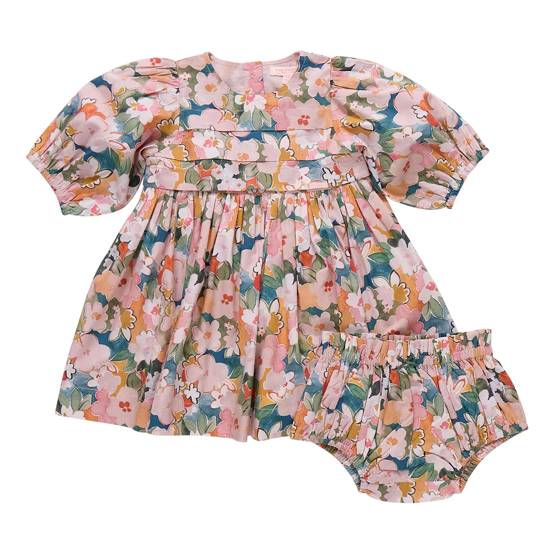Baby Girls Evelyn Dress Set- Watercolor Floral