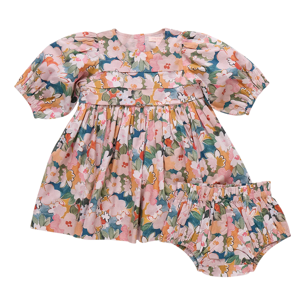Baby Girls Evelyn Dress Set- Watercolor Floral