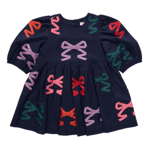 Girls Brooke Dress- Multi Bow Applique