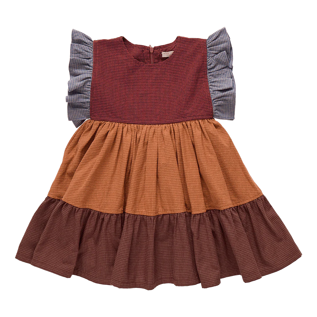Girls Kit Dress- Mixed Checks