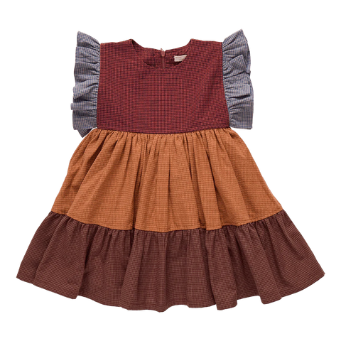 Girls Kit Dress- Mixed Checks