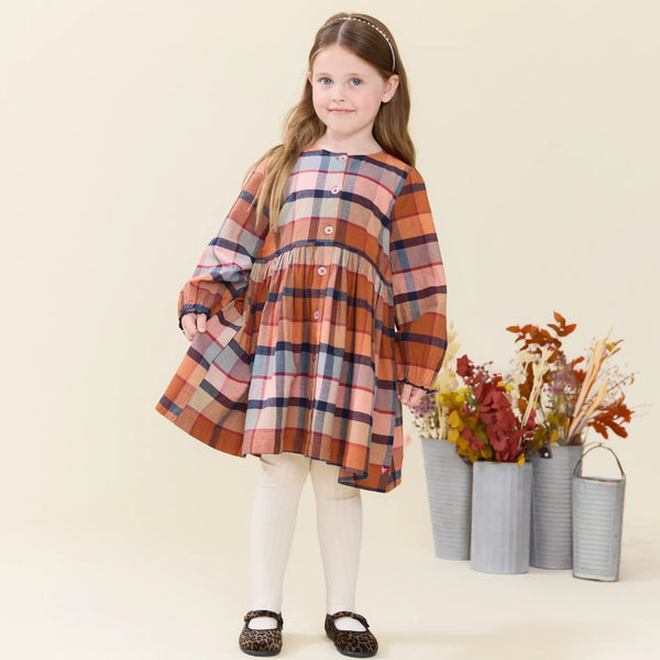 Girls Mae Dress-Hayride Plaid