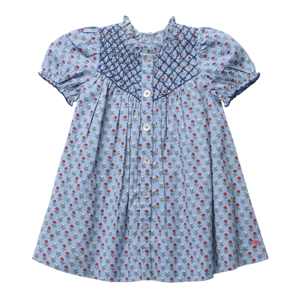 Girls Lucia Dress- Light Blue Carnation