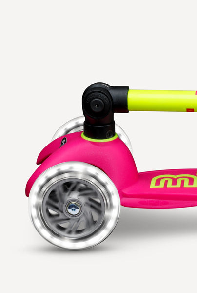 Micro Mini Foldable Led Scooter - Neon Flamingo Pink/Yellow