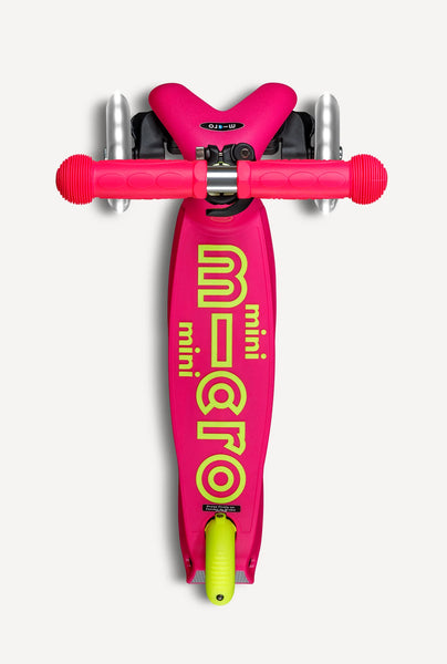 Micro Mini Foldable Led Scooter - Neon Flamingo Pink/Yellow
