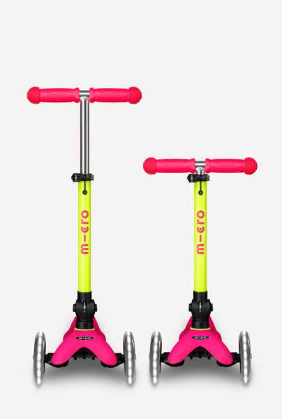 Micro Mini Foldable Led Scooter - Neon Flamingo Pink/Yellow