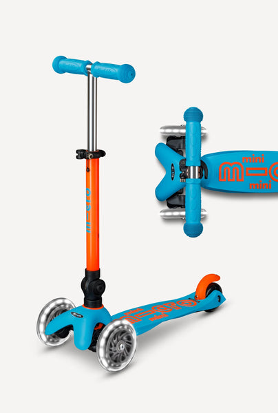 Micro Mini Foldable Led Scooter - Neon Sunset Orange/Aqua