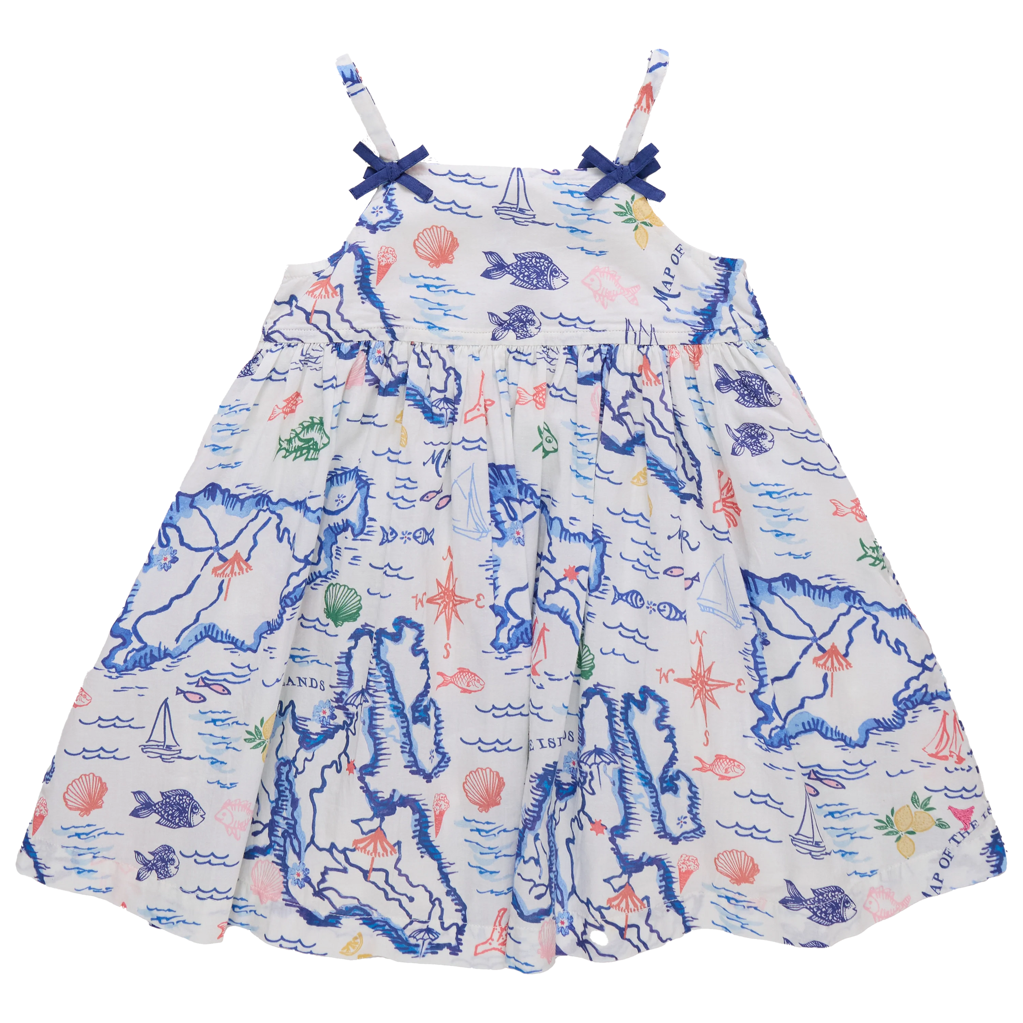 Girls Tia Dress- Island Map