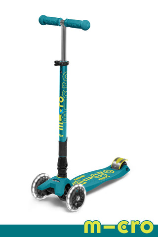 Micro Maxi Foldable LED Scooter - Petrol Green