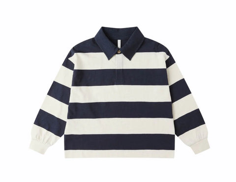 Rugby Polo || Navy Stripe