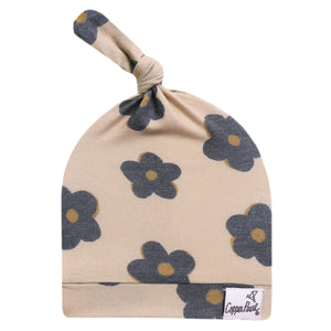 Newborn Top Knot Hat- Gemma in Tan