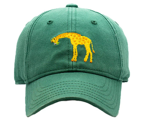 Kids Giraffe on Moss Green Baseball Hat