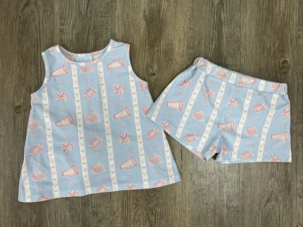Rosie Ruffle Back Top with Susie Shorts- Game Day