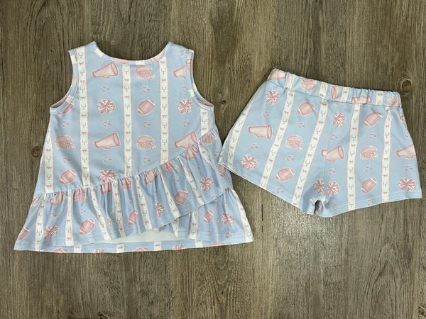 Rosie Ruffle Back Top with Susie Shorts- Game Day