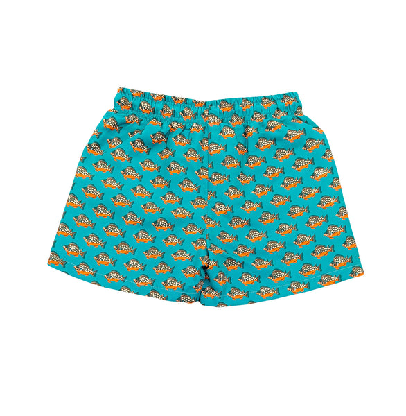 Saint Simons Swim Trunk- Teal Tropical