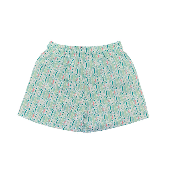 Saint Simons Swim Trunk- White Ikat