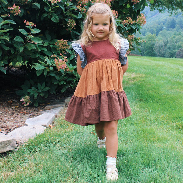 Girls Kit Dress- Mixed Checks