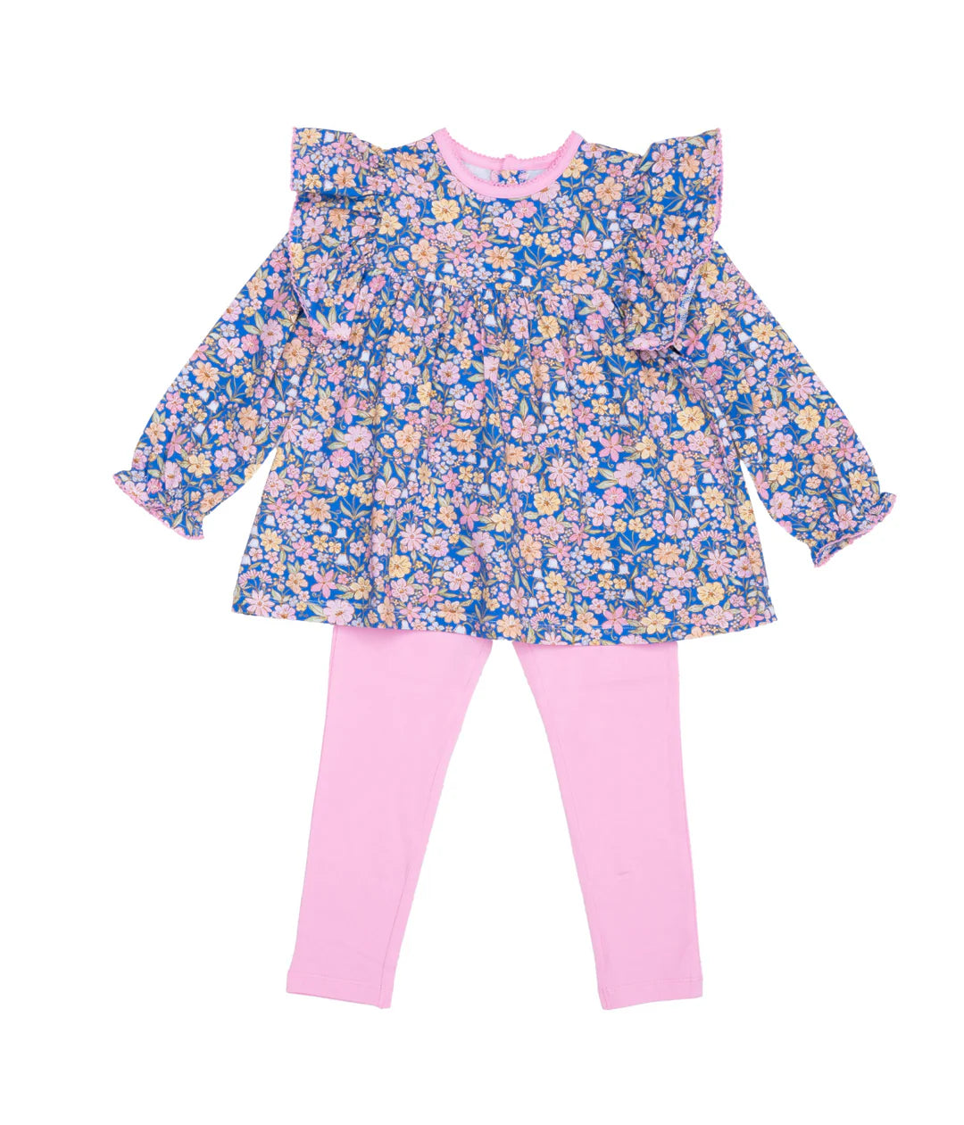 Abree- Ditsy Navy Pink Watercolor