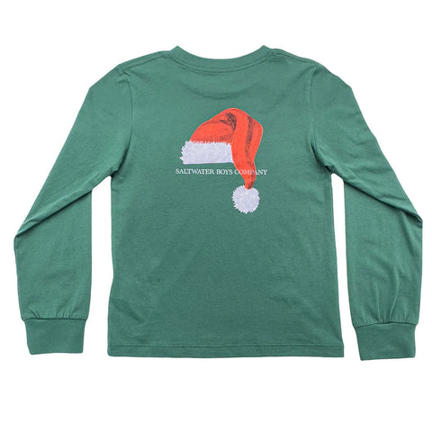 Santa Hat Graphic Long Sleeve Pocket Tee