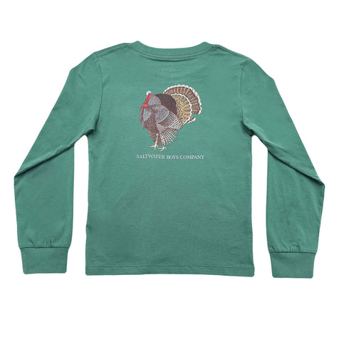 Turkey Long Sleeve Graphic Tee in Green