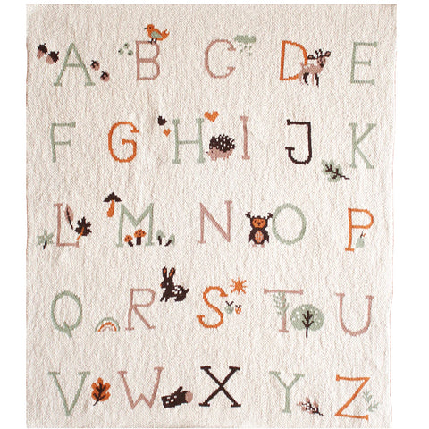 Alphabet Baby Blanket Natural