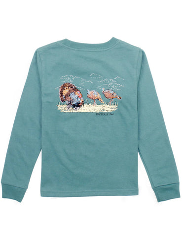 Boys Turkey Hunt LS- Marine Green