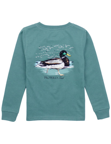 Boys Swimming Mallard LS- Marine Green