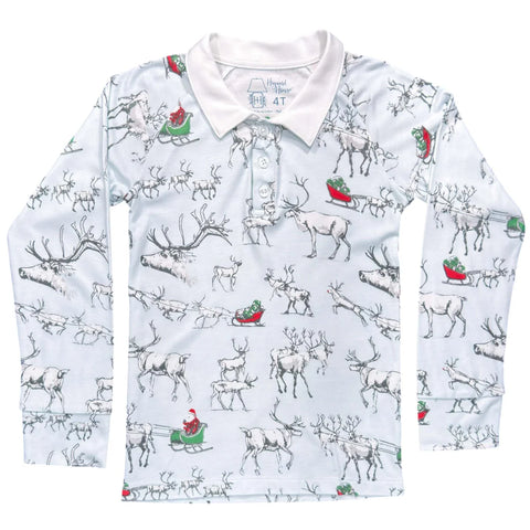Reindeer in Training-Kids LS Polo