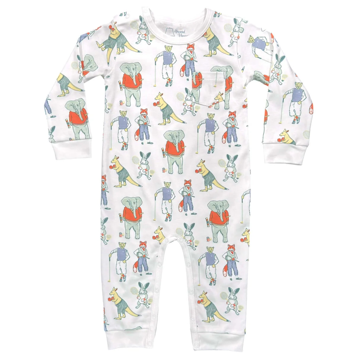 Autumn Animal Club-Boys Long Sleeve Romper