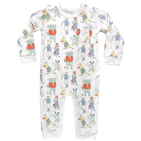 Autumn Animal Club-Boys Long Sleeve Romper